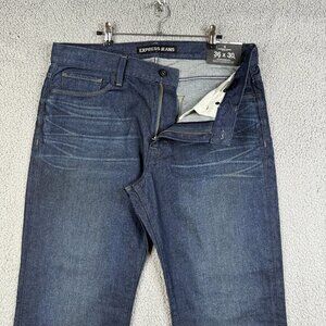 Express Jeans Mens Size 36X30 Blue Dark Wash Blake Loose Fit Bootcut 100% Cotton